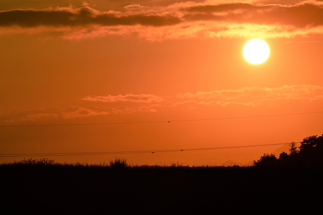 北海道の夕日